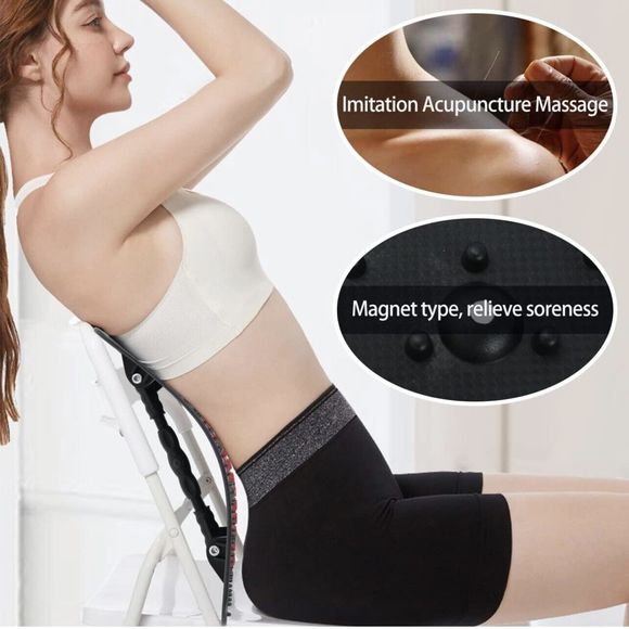 Cileilei Back Stretcher Lower Back Pain Relief Cracker Lumbar Support Massage - Picture 2 of 6